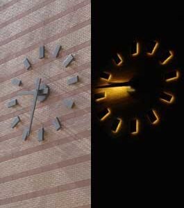 Silhouette Tower Clock Style 1000 Halo Lighting