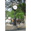 Large Two Dial Howard Street Clock Illuminated Header Wellesley MA