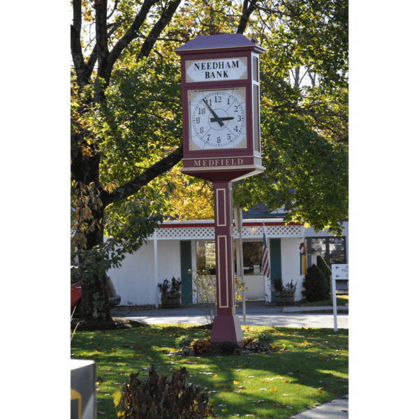 Two Dial O.B. McClintock Post Clock Replica Medfield MA