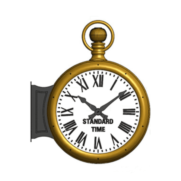 Bracket Clock Two Dial Pocketwatch Rendering