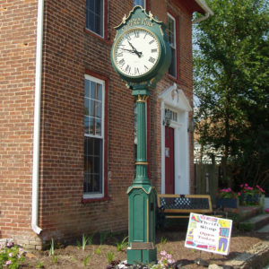 Small Two Dial Howard Post Clock - Greens Fork, IN