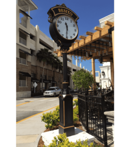 Two Dial Street Clock Illuminated Header Tampa FL