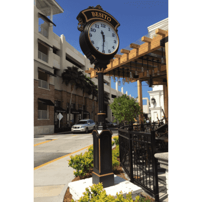 Two Dial Street Clock Illuminated Header Tampa FL