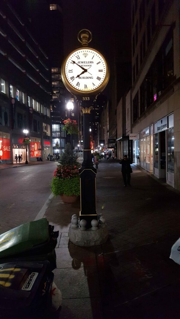 Large Two Dial Pocketwatch Street Clock Boston MA