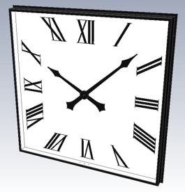 Square semi-flush tower clock design available in sizes from 15 to 48 inches (0.38 to 1.22 meters) with a masonry ring option for mounting to uneven surfaces.