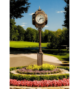 Four Dial Small Howard Replica Street Clock Tullymore Golf Club Stanwood MI