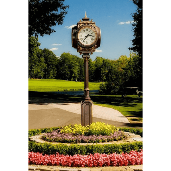 Four Dial Small Howard Replica Street Clock Tullymore Golf Club Stanwood MI