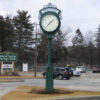 Large Two Dial Howard Street Clock Illuminated Header Attleboro MA