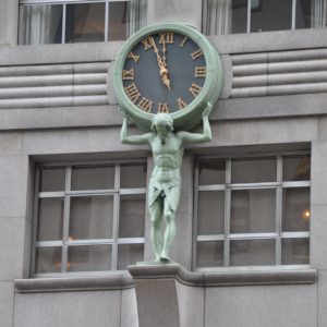 Tiffany Main Store Custom Canister Clock and Statue