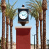Exterior pedestal clock in Las Vegas, NV.
