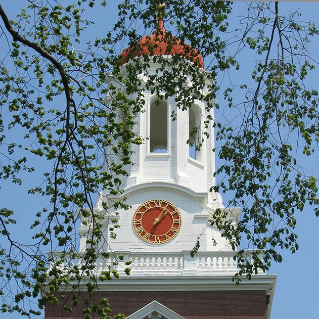 Clock installed on Harvard University Dunster Hall