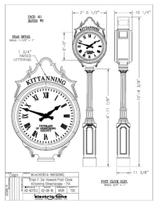 Kittanning Post Clock Rendering