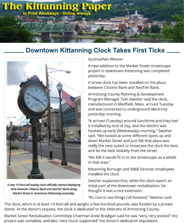 Recent Post Clock Kittanning Post Clock Honors Veterans