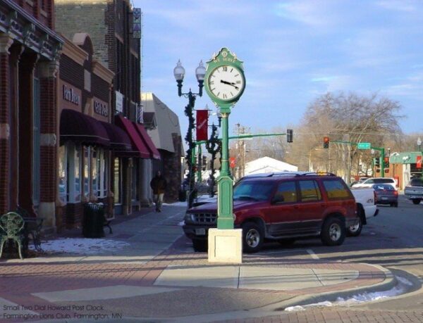 Small Two Dial Howard Street Clock Lions Club Farmington MN