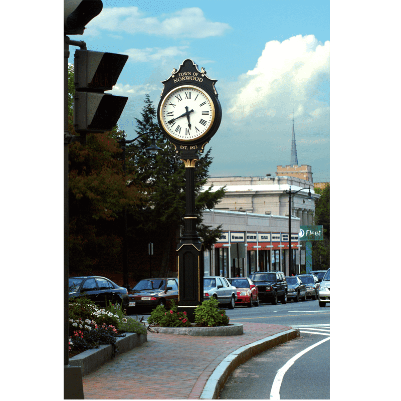 Two Dial Large Howard Street Clock Replica Norwood MA - Howard Replica 4K