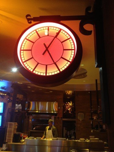 Interior Bracket Clock located in restaurant