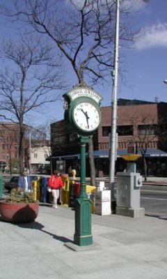 Small 2 Dial Howard Street Clock with Illuminated Header