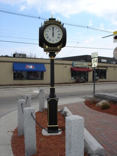Small Four Dial Howard Street Clock Pinardville Park Goffstown NJ