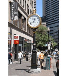 Large Two Dial Pocketwatch Street Clock Boston MA