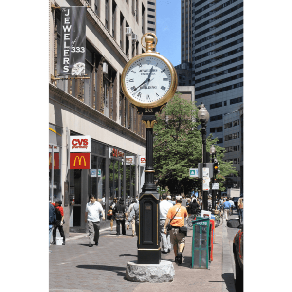 Large Two Dial Pocketwatch Street Clock Boston MA