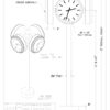 Four dial street clock drawing, 12 feet high (3.66 meters). Sleek and modern design perfect for public spaces