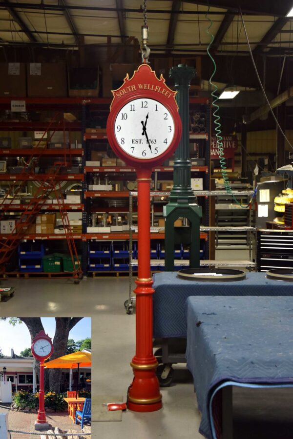 red post clock