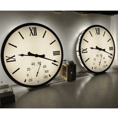 Tower Clock Style 4672 Flush Backlit Thermometer Subdial Sauk Prairie WI