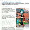 Portland Street Clock Restoration Portland Newspaper article on a downtown street clock restoration.