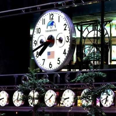 Monumental Clock with complications installed at the Tourneau Time Machine