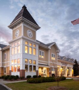 Westwood Fire Station’s elegant clock tower enhances the building’s classic design while serving as a visual centerpiece for the community