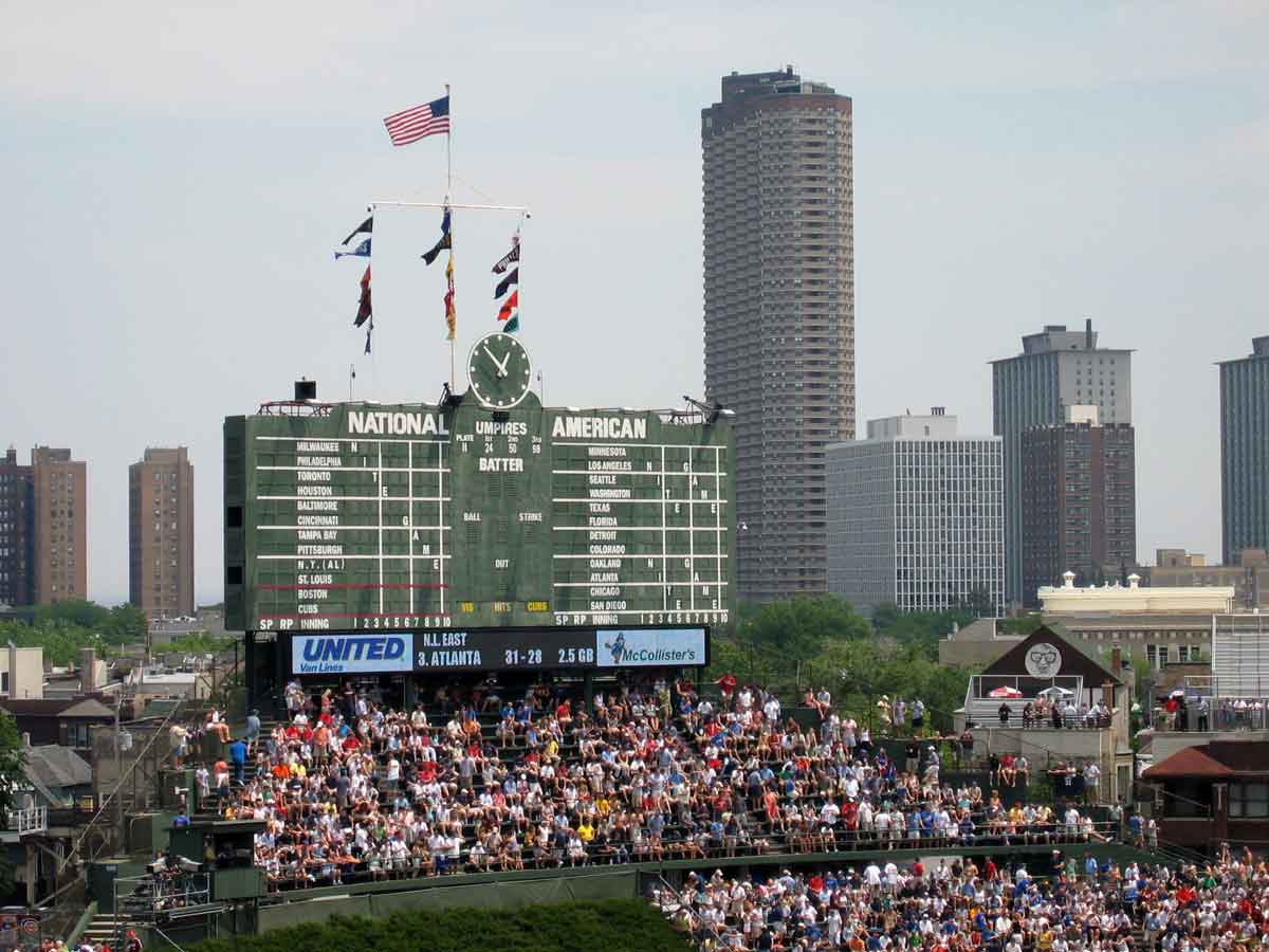 Chicago Cubs Clock - Wrigley Field Scoreboard