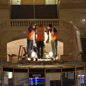 Working on the Grand Central Terminal Globe Clock