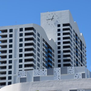 25' (7.6 meters) Diameter Monumental Clock - Style 1000 - Waverly at South Beach - Architect: Arquitectonica - South Beach - Miami, FL USA Monumental Clock - Waverly at South Beach