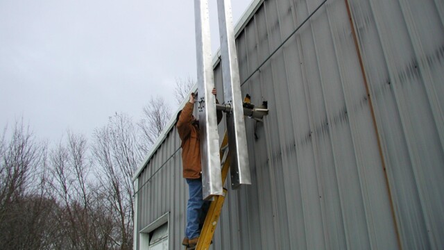 25' diameter outdoor clock movement preparation for testing.