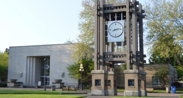 Silhouette Tower Clock Style 1160 Background Mounted Centralia WA