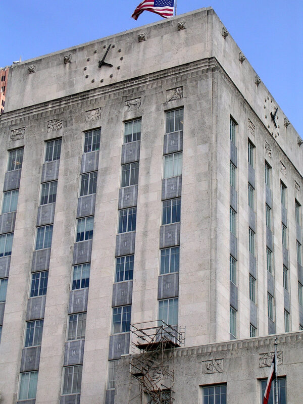 Historical Photograph of 1930s Houston City Hall Tower Clock