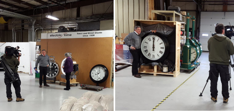Electric Time Company factory featured during the video taping for Made in Massachusetts