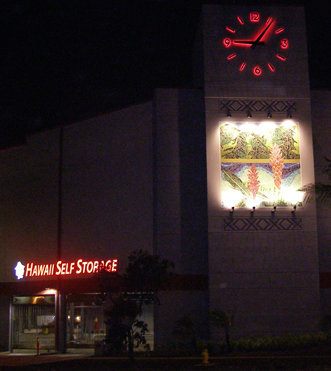 Silhouette Tower Clock Illuminated Style 10168 Hawaii