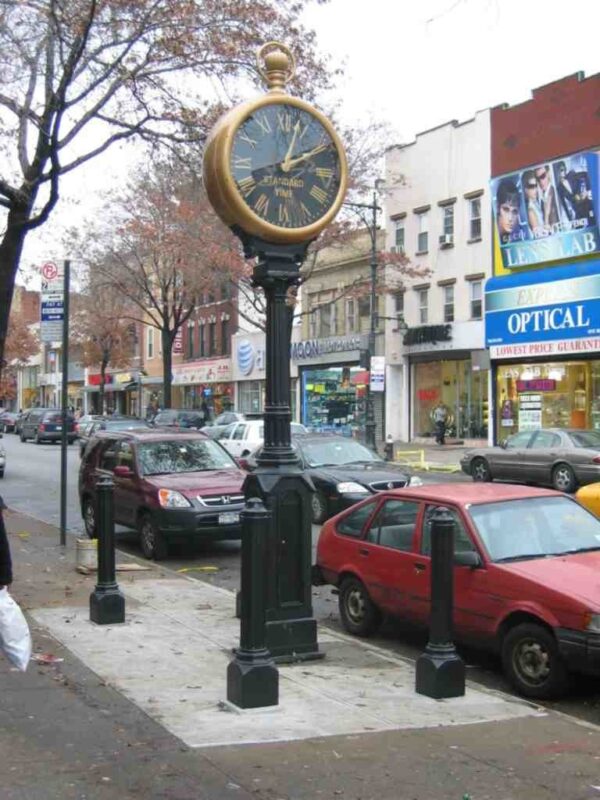 Restored Pocketwatch Street Clock after Reinstallation