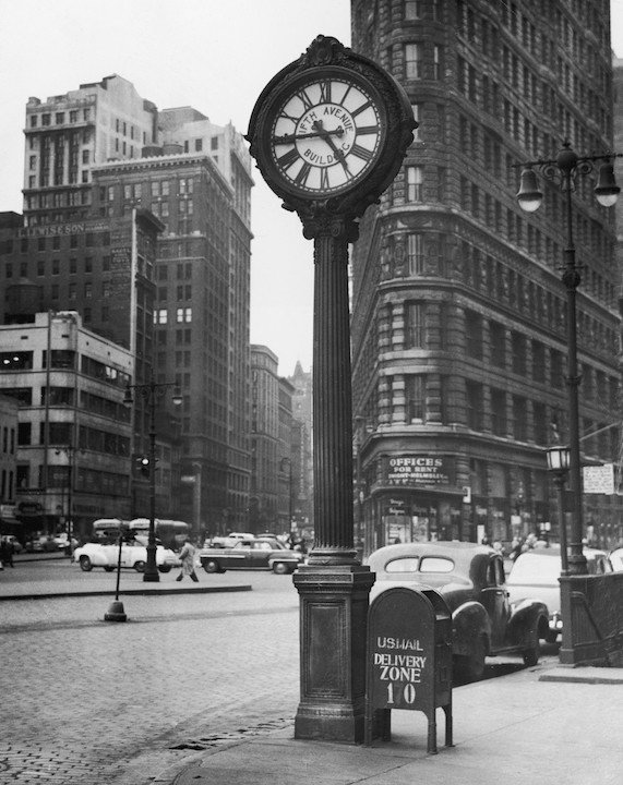 200 Fifth Avenue Street Clock Historical Photograph