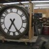 Double-sided clock in our shop before restoration